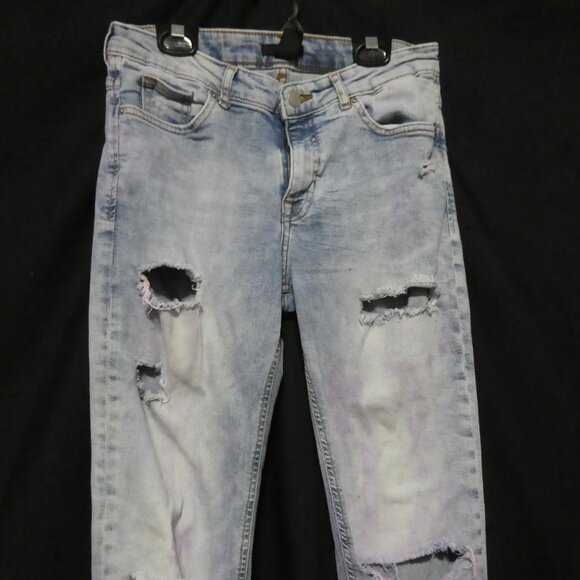 H&M | size 4 | Faded Blue | Distressed Denim - Jeans - Picture 6 of 16
